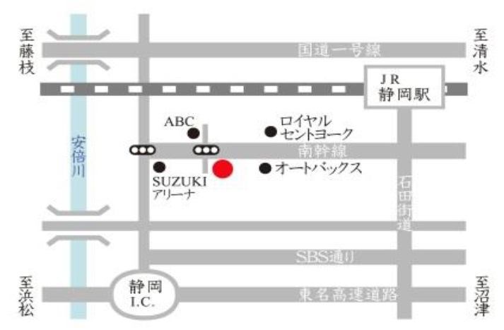 フランスベッド静岡ショールームMAP