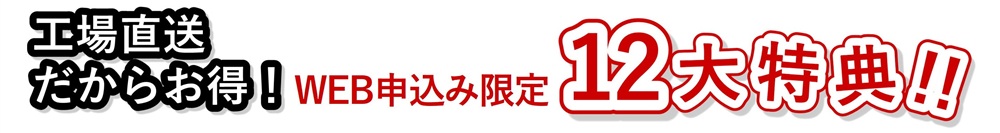 工場直送バーゲン限定WEB申込12大特典