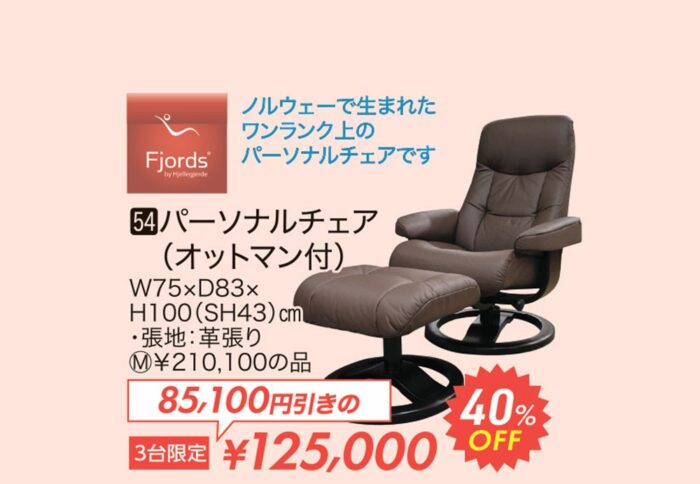 【フィヨルド】パーソナルチェア