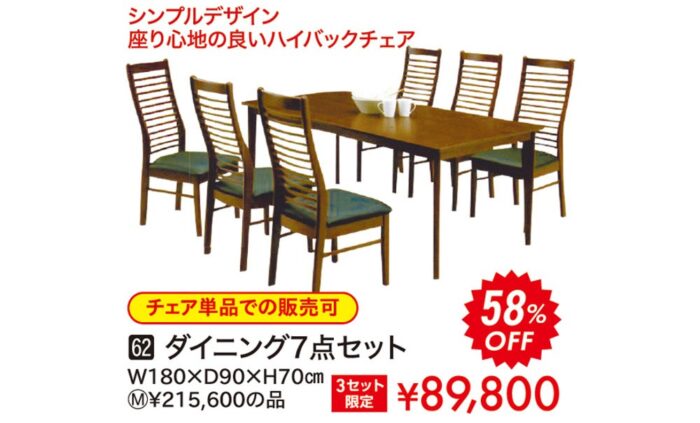ダイニング7点セット