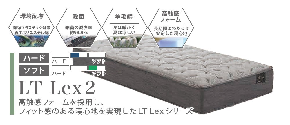 高触感フォームを採用しフィット感のある寝心地を実現したLT Lexシリーズ「LT Lex2」