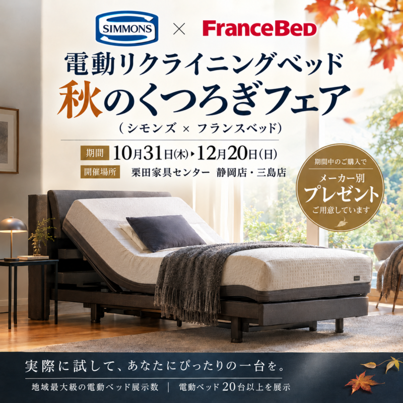 電動リクライニングベッド 秋のくつろぎフェア【10月31日~12月20日】